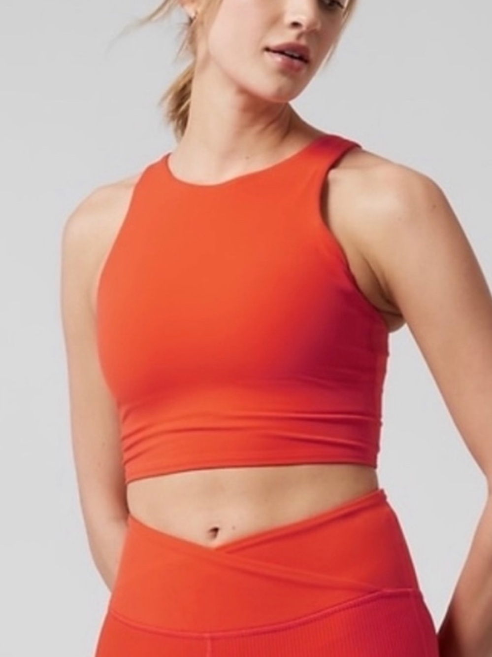 Athleta | Bright Red Orange Conscious Crop D-DD size 1X NWT